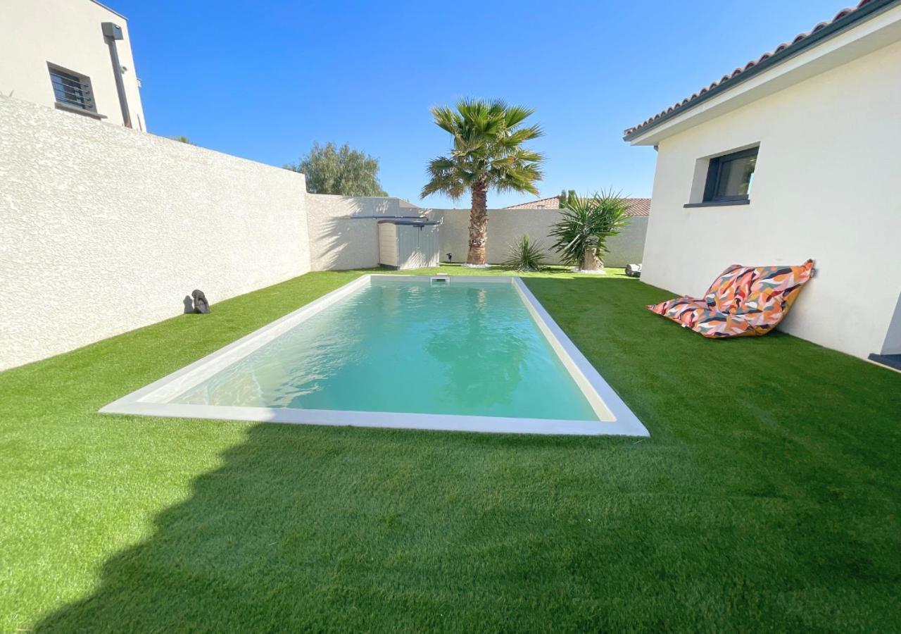 Villa Contemporaine Avec Piscine Chauffee Proche Des Plages Sauvian Exteriör bild