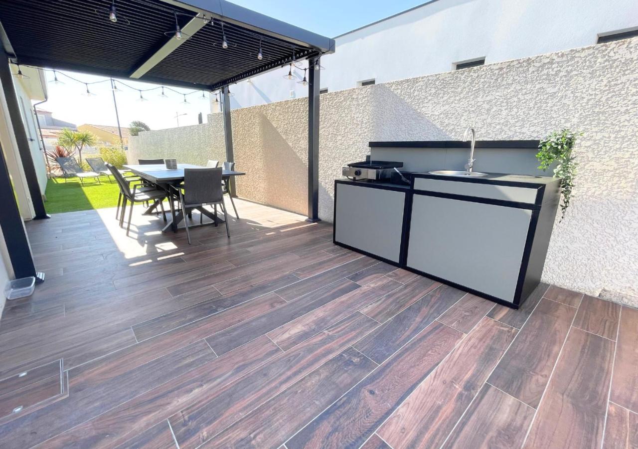 Villa Contemporaine Avec Piscine Chauffee Proche Des Plages Sauvian Exteriör bild