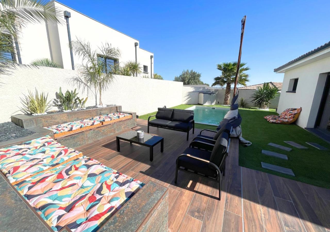 Villa Contemporaine Avec Piscine Chauffee Proche Des Plages Sauvian Exteriör bild