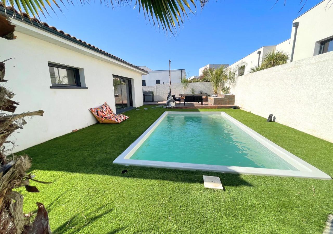 Villa Contemporaine Avec Piscine Chauffee Proche Des Plages Sauvian Exteriör bild