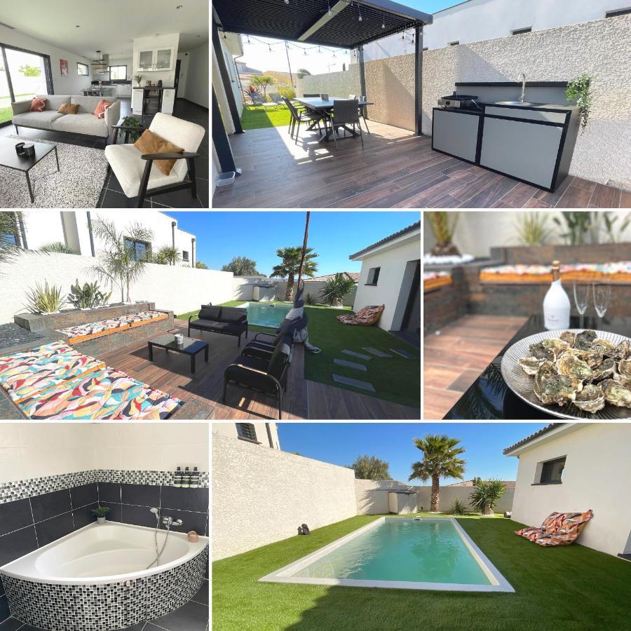 Villa Contemporaine Avec Piscine Chauffee Proche Des Plages Sauvian Exteriör bild